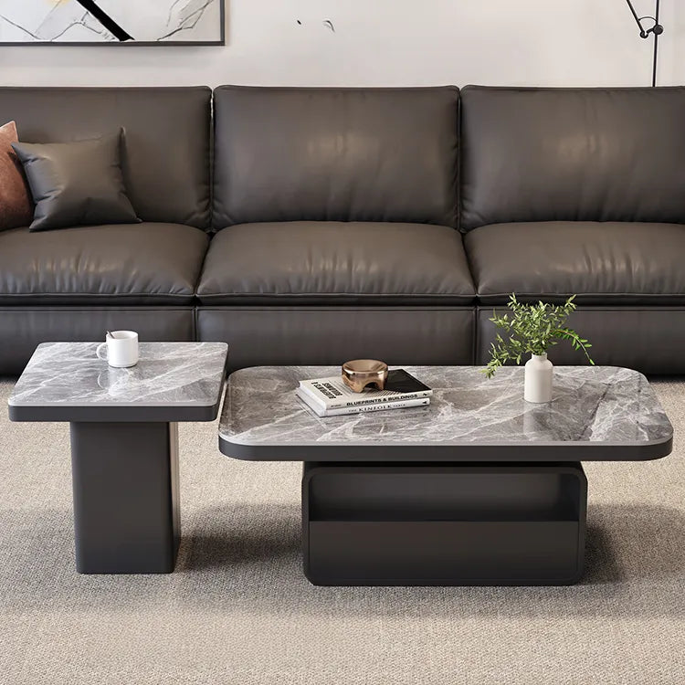 Coffee table COLOR1 COLOR2 White Black Brown Solid wood Sintered Stone Multi-layer board htyjj-5948-1