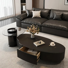 Coffee table Black COLOR1 COLOR2 Solid wood Sintered Stone Eco-friendly Board htyjj-6578