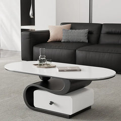 Coffee table White COLOR1 Black Solid wood Sintered Stone htyjj-6586
