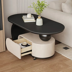 Coffee table Black White COLOR1 Solid wood Sintered Stone htyjj-6591