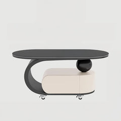 Coffee table Black White COLOR1 Solid wood Sintered Stone htyjj-6591
