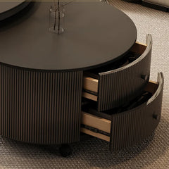 Coffee table Black SET1 Sintered Stone Solid wood htyjj-6598