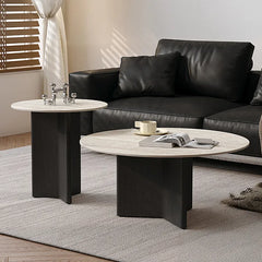 Coffee table COLOR1 COLOR2 Black White Sintered Stone Eco-friendly Board htyjj-6599