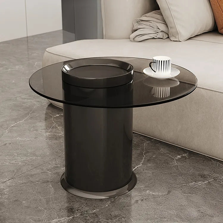 Coffee table Black Brown Tempered glass Multi-layer board htyjj-6601