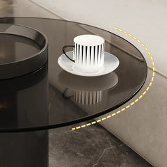 Coffee table Black Brown Tempered glass Multi-layer board htyjj-6601