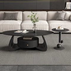 Coffee table Black COLOR1 Solid wood Sintered Stone htyjj-6603
