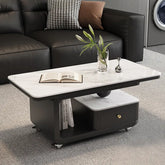 Coffee table COLOR1 White Black Solid wood Sintered Stone htyjj-6605-1
