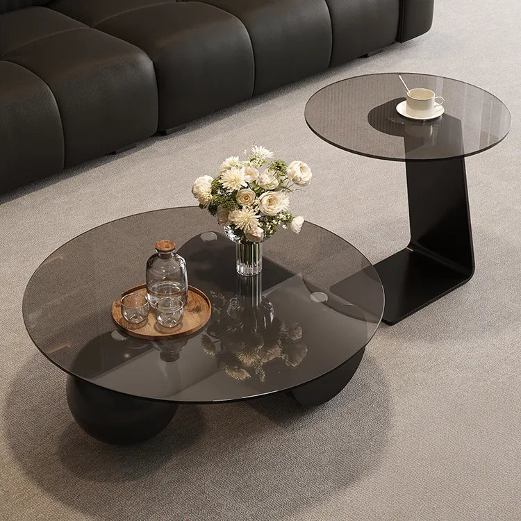 Coffee table Gray Brown Tempered glass htyjj-6628