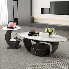 Coffee table Black COLOR1 Sintered Stone Solid wood htyjj-6630