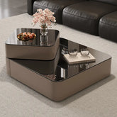Coffee table Black COLOR1 Eco-friendly Board Solid wood Tempered glass htyjj-6631
