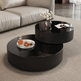 Coffee table Black Solid wood Eco-friendly Board Tempered glass htyjj-6632