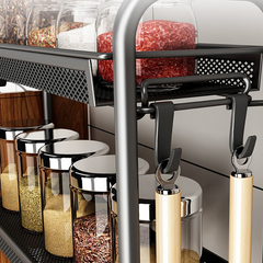 Sleek Black Storage Rack - Organize Your Space with Style and Durability hwn-1616