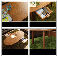 Stylish Brown Tea Table - Premium Natural Rubber Wood & Laminated Finish hxcyj-1340