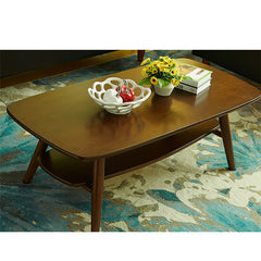 Solid Wood Tea Table - Elegant Brown Natural Finish hxcyj-1341
