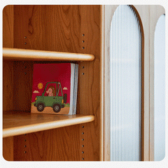 Elegant Cherry Wood & Plywood Cabinet with Copper Accents and Glass Doors hykmq-767