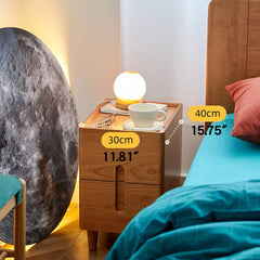 Stylish Red Oak & Cherry Wood Ply Bedside Cupboard for Elegant Bedroom Decor hykmq-792