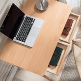Beautiful Brown Beech and Tung Wood Natural Table - Elegance in Every Detail hym-469