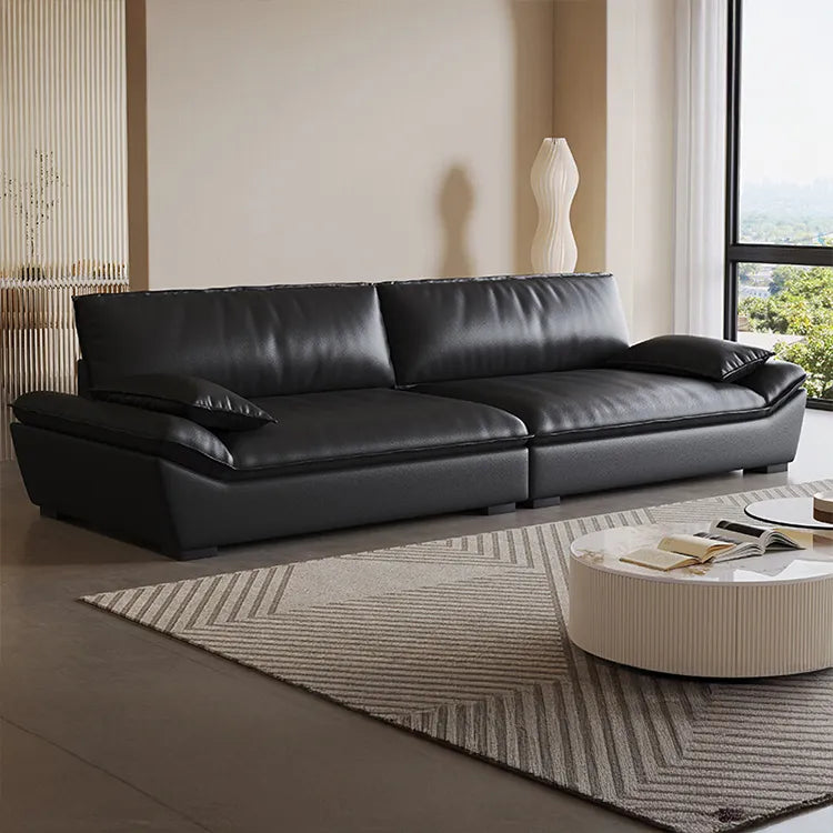 Sofa Black Synthetic leather Down Pine Stuffing cotton hzmkj-5950