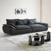 Sofa Black Synthetic leather Down Solid wood Stuffing cotton Techno Fabric hzmkj-5952