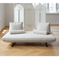 Contemporary Light Gray Sofa - Pine Wood Frame with Soft Cotton-Ramie Blend Upholstery my-364