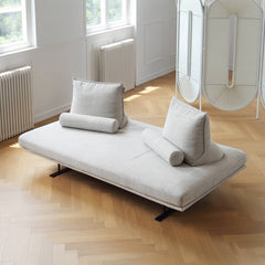 Contemporary Light Gray Sofa - Pine Wood Frame with Soft Cotton-Ramie Blend Upholstery my-364