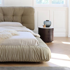 Luxurious Gray Pine Suede Down Bed for Ultimate Comfort my-377