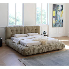 Luxurious Gray Pine Suede Down Bed for Ultimate Comfort my-377
