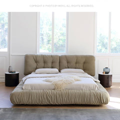Luxurious Gray Pine Suede Down Bed for Ultimate Comfort my-377