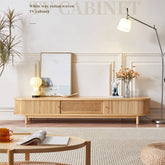 Elegant Dark Brown TV Cabinet with Rattan Panels and Stainless Steel Accents tzm-535