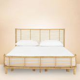 Natural Wood & Rattan Bedside Cabinet - Elegant & Stylish Nightstand for Bedroom Decor tzm-540