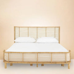 Natural Wood & Rattan Bedside Cabinet - Elegant & Stylish Nightstand for Bedroom Decor tzm-540