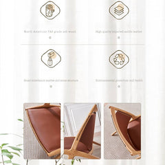 Sleek Black Ash Wood Chair with Premium Synthetic Leather Seat – Natural Wood Finish tzm-546