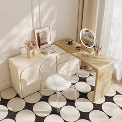 Chic Off White Makeup Table with Natural Wood Finish & Particle Board Construction yw-200