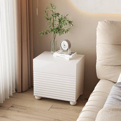 Stylish White Bedside Cupboard - Durable Density Board Wood Nightstand yw-207