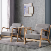 Elegant Off White Gary Stool - Rubber Wood & Soft Cotton-Ramie Cushion zsjj-99