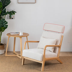Elegant Off White Gary Stool - Rubber Wood & Soft Cotton-Ramie Cushion zsjj-99