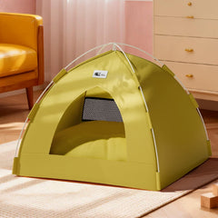 Safari Glamping Pet Tent – All-Season Breathable Cave Bed for Cats & Dogs