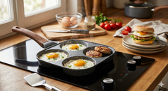 Roomert 4-Cup Non-Stick Brunch Pan for Eggs, Pancakes & Sliders