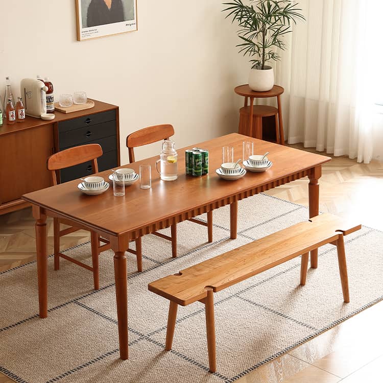 Elegant Natural Cherry Wood Table - Timeless Design & High-Quality Craftsmanship Hersa-1620