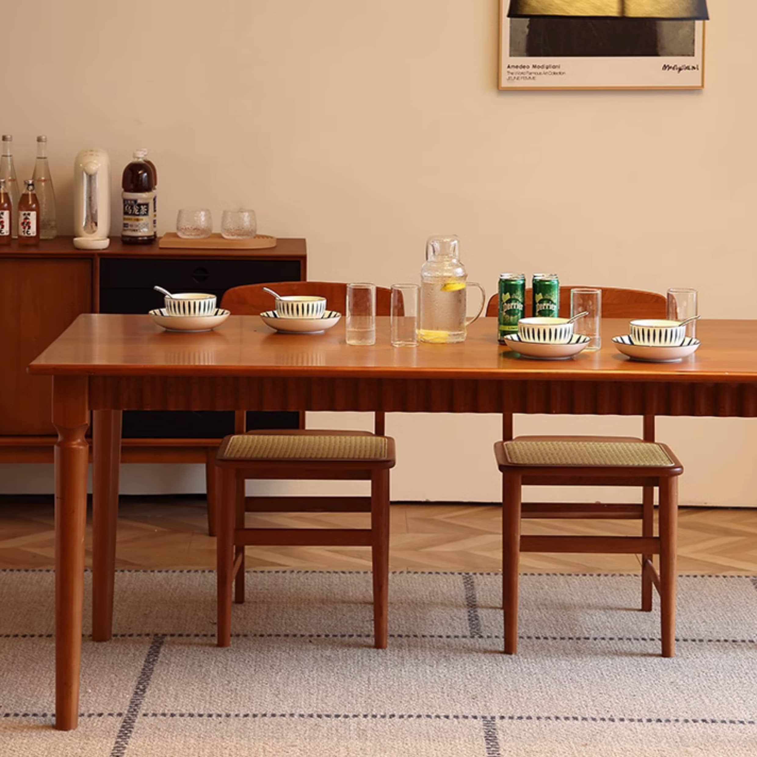 Elegant Natural Cherry Wood Table - Timeless Design & High-Quality Craftsmanship Hersa-1620