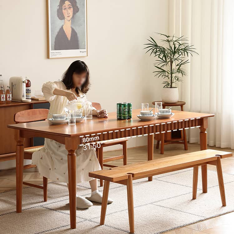 Elegant Natural Cherry Wood Table - Timeless Design & High-Quality Craftsmanship Hersa-1620