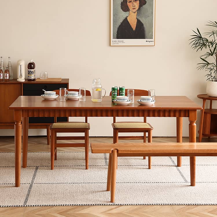 Elegant Natural Cherry Wood Table - Timeless Design & High-Quality Craftsmanship Hersa-1620
