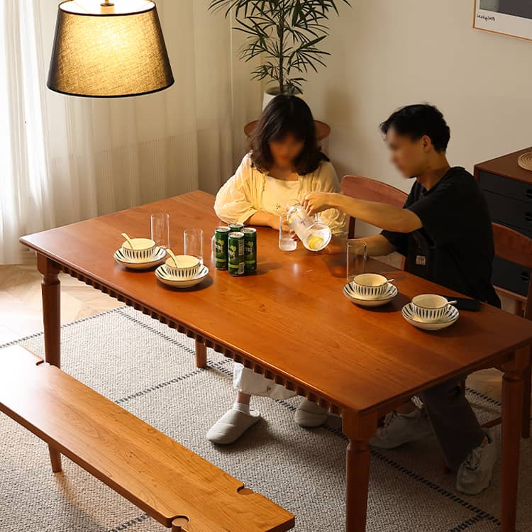 Elegant Natural Cherry Wood Table - Timeless Design & High-Quality Craftsmanship Hersa-1620
