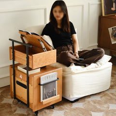 Natural Cherry Wood Tea Table - Elegant and Timeless Design Hersa-1629