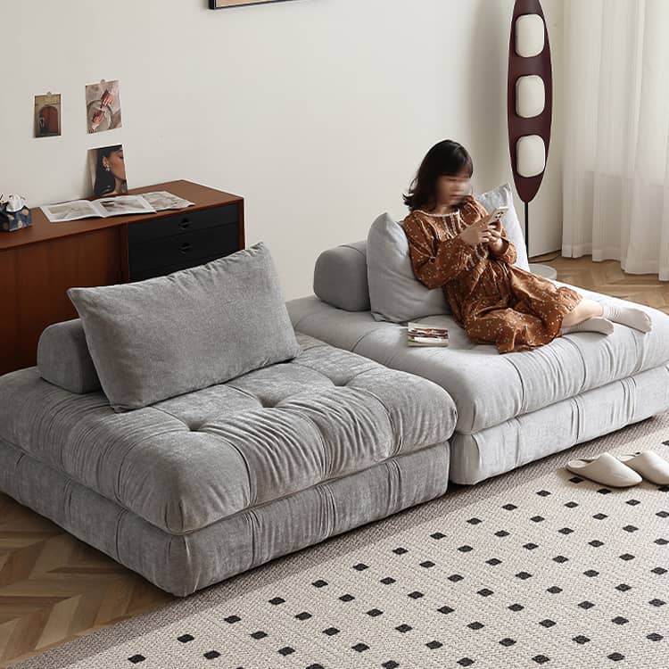 Stylish Dark Grey Sofa - Premium Cotton & Linen Blend for Ultimate Comfort Hersa-1643