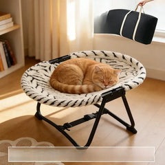 Harker Elevated Folding Pet Bed – Portable Minimalist Lounge Cot for Cats & Small Dogs