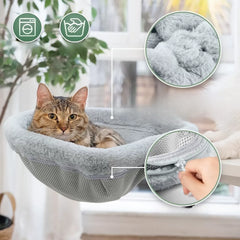 Desk-Mounted Heavy-Duty Cat Hammock – Adjustable Clamp-On Desk Side Perch