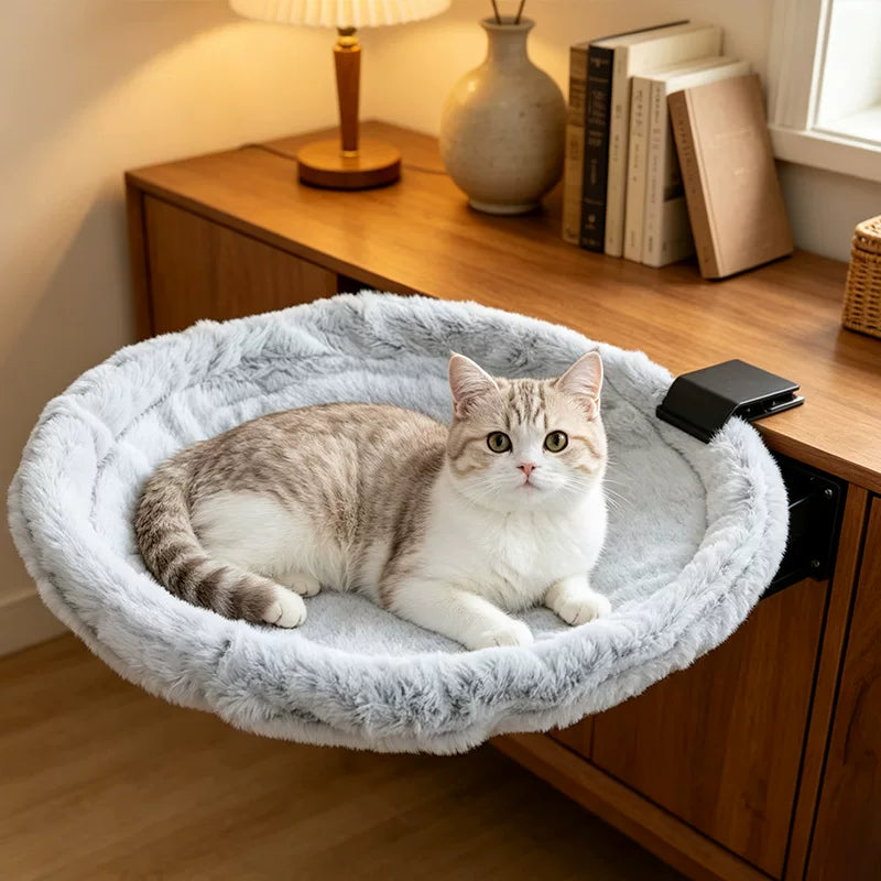 Desk Companion 360° Swivel Cat Hammock – Clamp-On Desk Perch & Multi-Tier Bed