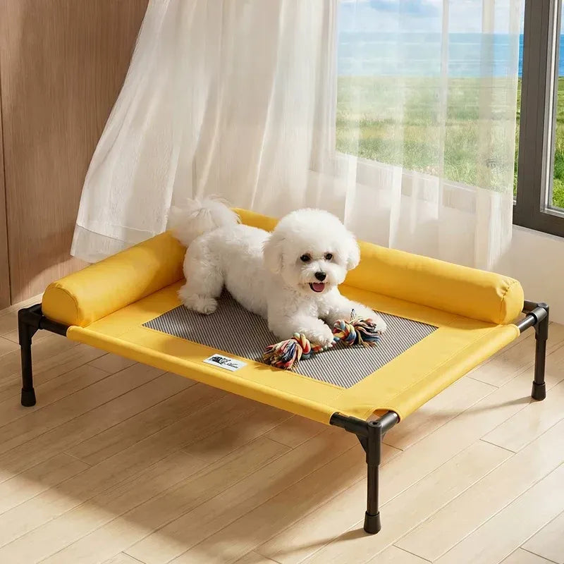 Aura Elevated Pet Daybed – Breathable Mesh Cushion & Anti-Moisture Lounge for Dogs & Cats