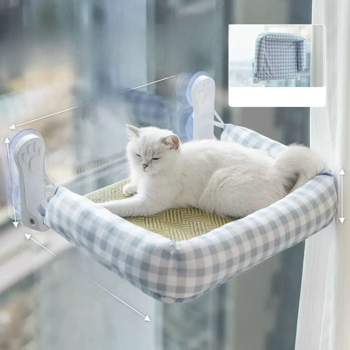 Foldable Window Perch Cat Hammock – Space-Saving Suction Cup Sunbathing Bed